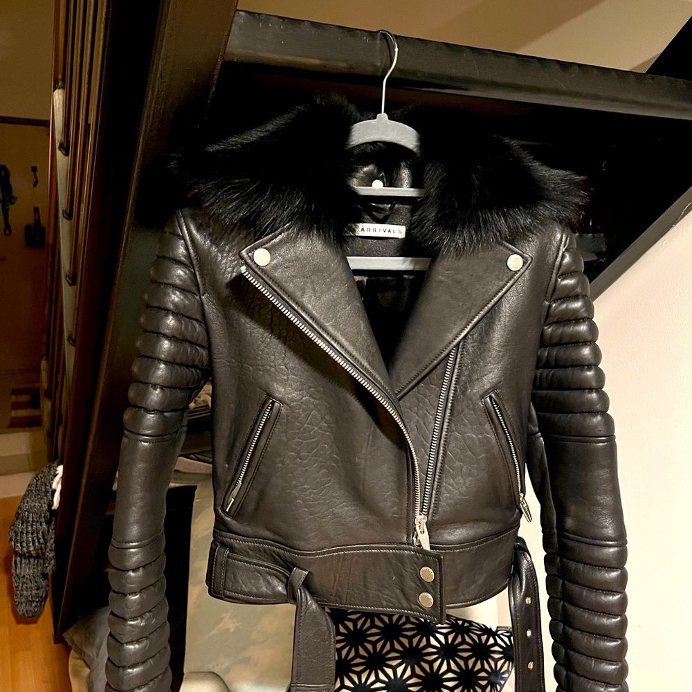 The Arrivals biker leather jacket